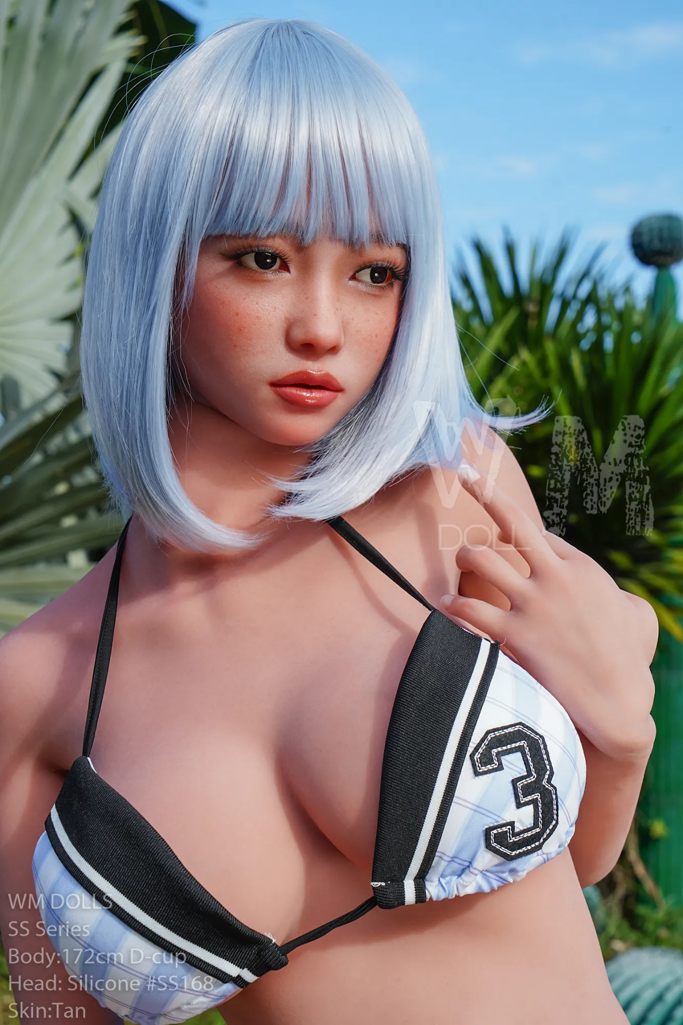 175cm (5ft9) D-Cup Ultra Lifelike Silicone Head + TPE Body Hybrid Sex Doll, ROS Head #SS168